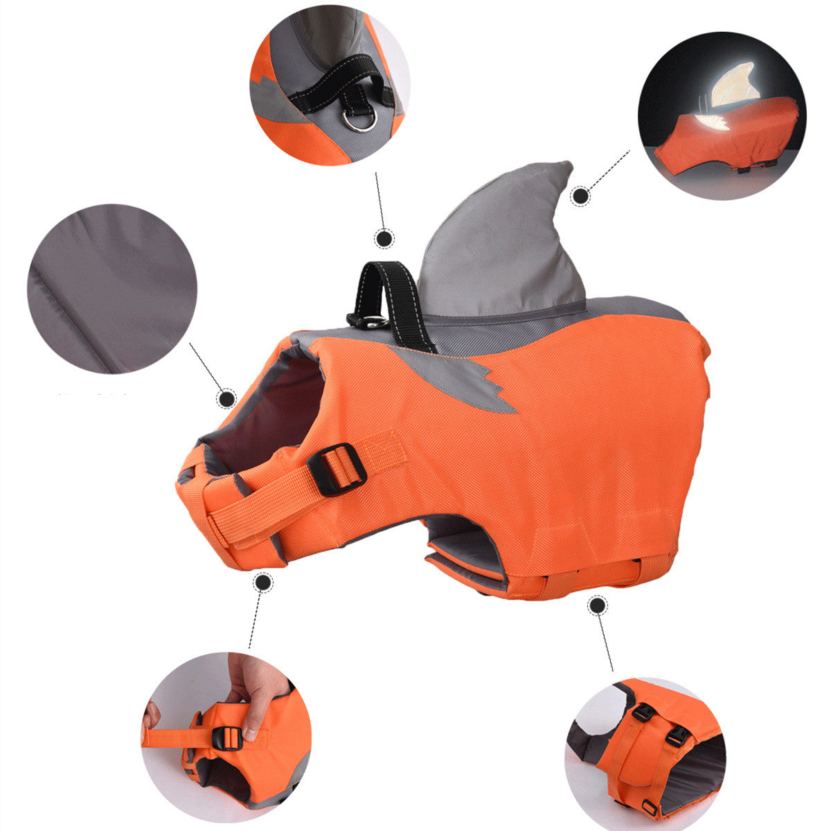 Flying Shark Fin Life Jacket for Dogs - Outdoor Use